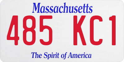 MA license plate 485KC1