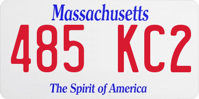 MA license plate 485KC2