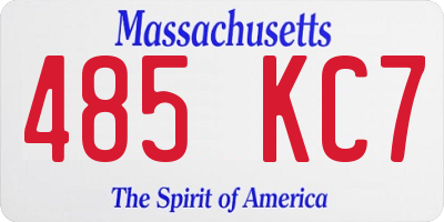 MA license plate 485KC7