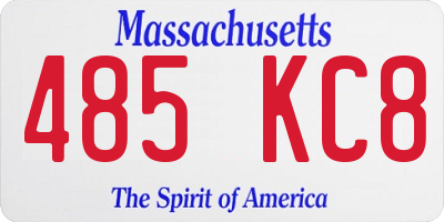 MA license plate 485KC8