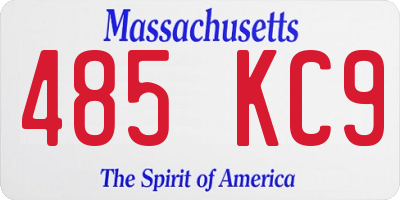 MA license plate 485KC9