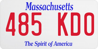 MA license plate 485KD0