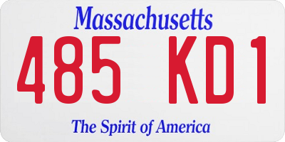 MA license plate 485KD1
