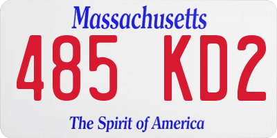 MA license plate 485KD2