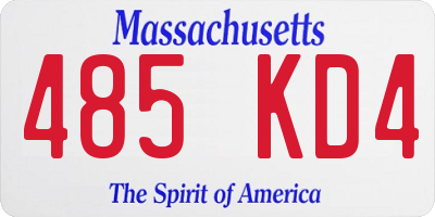 MA license plate 485KD4