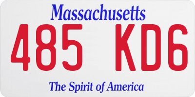 MA license plate 485KD6