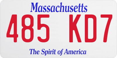 MA license plate 485KD7
