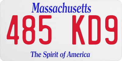 MA license plate 485KD9