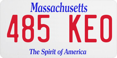 MA license plate 485KE0