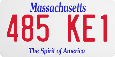 MA license plate 485KE1