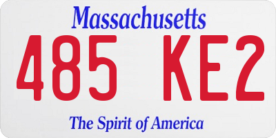 MA license plate 485KE2