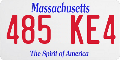 MA license plate 485KE4
