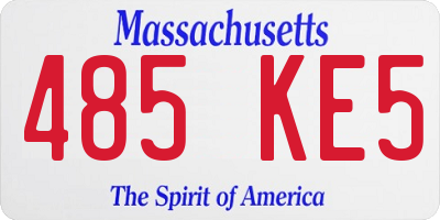 MA license plate 485KE5