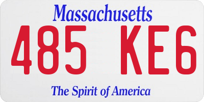 MA license plate 485KE6