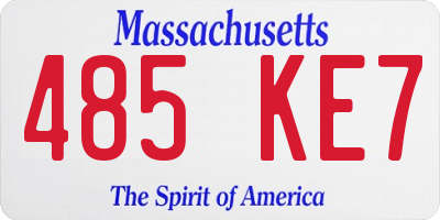MA license plate 485KE7