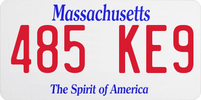 MA license plate 485KE9