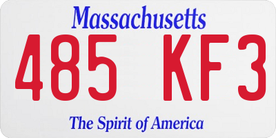 MA license plate 485KF3