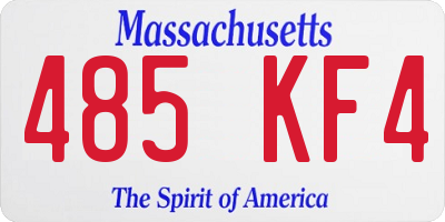 MA license plate 485KF4