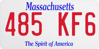MA license plate 485KF6