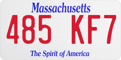 MA license plate 485KF7