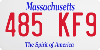 MA license plate 485KF9