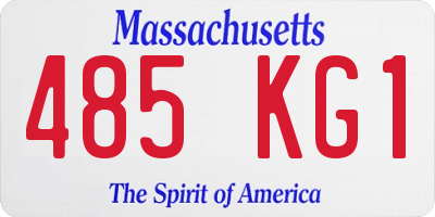 MA license plate 485KG1