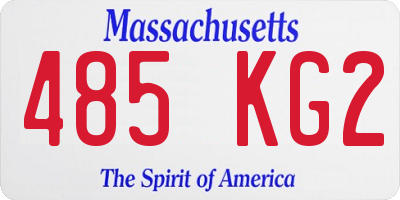 MA license plate 485KG2