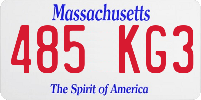MA license plate 485KG3