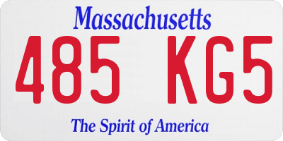 MA license plate 485KG5