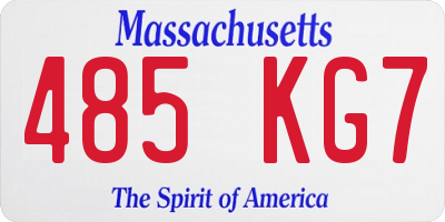 MA license plate 485KG7