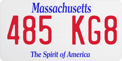 MA license plate 485KG8
