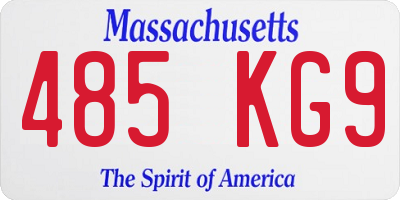 MA license plate 485KG9