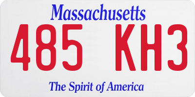 MA license plate 485KH3