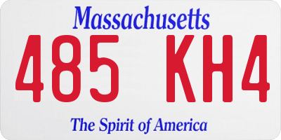 MA license plate 485KH4