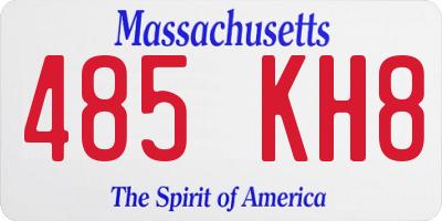 MA license plate 485KH8