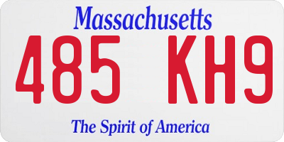 MA license plate 485KH9