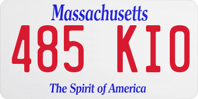 MA license plate 485KI0