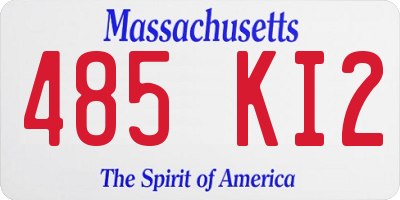 MA license plate 485KI2