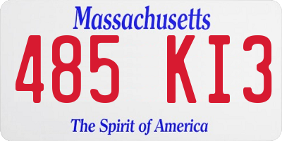 MA license plate 485KI3