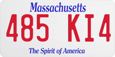MA license plate 485KI4