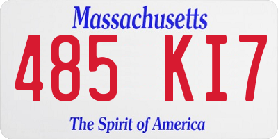MA license plate 485KI7