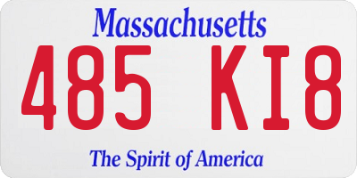 MA license plate 485KI8