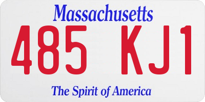 MA license plate 485KJ1