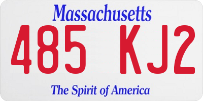 MA license plate 485KJ2