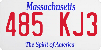 MA license plate 485KJ3