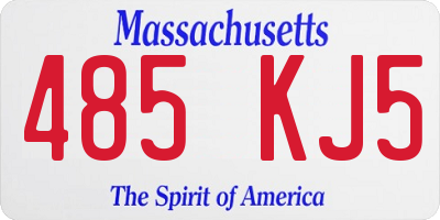 MA license plate 485KJ5