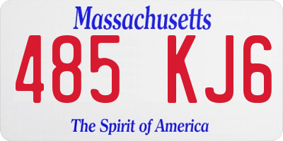 MA license plate 485KJ6