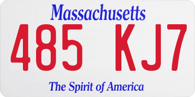 MA license plate 485KJ7