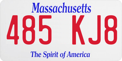 MA license plate 485KJ8