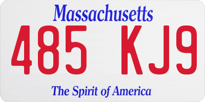 MA license plate 485KJ9